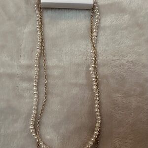 NWT J CREW PEARL AND CHAIN NECKLACE